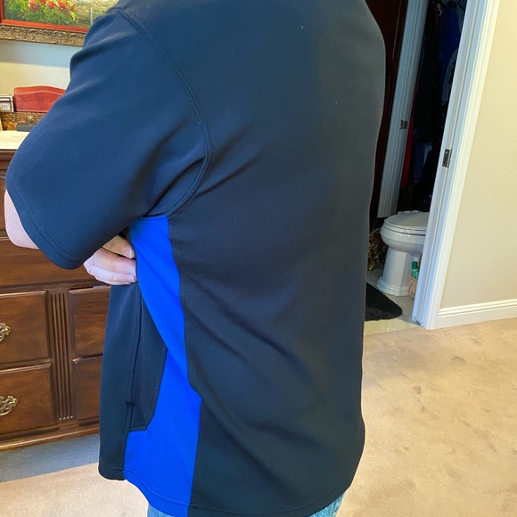 NEW BALANCE Mens M Black Blue Short Sleeve Workout Top & Jacket Set Great Look! - Picture 5 of 14